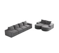 WEALTHOUSE Divano modulare con sedile reclinabile in morbida ciniglia - Design curvo con elementi combinati - Schiuma Slow Rebound di alta qualità con doppio cuscino - Combinazione modulo libera
