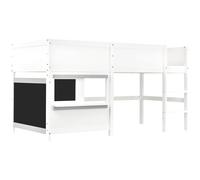 WEALTHOUSE Lettino da gioco con scala, piano di appoggio, design scandinavo, telaio in legno, superficie scale, ringhiera di sicurezza, multifunzionale, per la camera dei bambini, struttura stabile