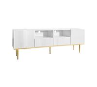WEALTHOUSE Mobile TV scandinavo in stile scandinavo elegante design strutturale lussuoso accenti metallici soluzione di archiviazione spaziosa Due scomparti cassetti e fori di gestione dei cavi