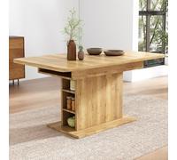WEALTHOUSE Moderno tavolo da pranzo allungabile con piano rettangolare e vano portaoggetti, tavolo multifunzione per cucina, soggiorno, sala da pranzo con supporto centrale, tavolo pieghevole con
