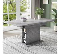 WEALTHOUSE Moderno tavolo da pranzo allungabile con piano rettangolare e vano portaoggetti, tavolo multifunzione per cucina, soggiorno, sala da pranzo con supporto centrale, tavolo pieghevole con