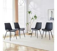 WEALTHOUSE Moderno tavolo da pranzo rotondo con vano portaoggetti e quattro sedie, set minimalista per sala da pranzo in effetto legno con accento in vetro e spazio di archiviazione, tavolo da