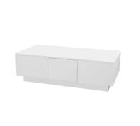 WEALTHOUSE Moderno tavolo da soggiorno con superficie lucida, cassetti push-pull, spazio nascosto, struttura liscia, design facile da pulire, accesso su entrambi i lati, struttura robusta (bianco)