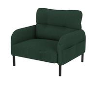 WEALTHOUSE Set di divano modulare a due posti, poltrona e sgabello, con schienale ergonomico, tasca laterale e robusto telaio in legno in metallo, per soggiorno e piccoli appartamenti (smeraldo