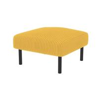 WEALTHOUSE Set di divano modulare a due posti, poltrona e sgabello, con schienale ergonomico, tasca laterale e robusto telaio in legno in metallo, per soggiorno e piccoli appartamenti (giallo