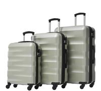 WEALTHOUSE Set di valigie con guscio rigido, lucchetto a combinazione TSA, ruote a 360 gradi, manico telescopico in alluminio, estensibile, cinghie incrociate, scomparto interno in rete, cinghie di