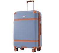 WEALTHOUSE Set di valigie da viaggio con valigia, trolley, cinghia di tensione, sistema bagagli TSA, blocco di sicurezza in alluminio, estrattore telescopico, scomparti divisori, rinforzo, guida, Blu