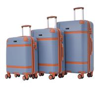 WEALTHOUSE Set di valigie da viaggio con valigia, trolley, cinghia di tensione, sistema bagagli TSA, blocco di sicurezza in alluminio, estrattore telescopico, scomparti divisori, rinforzo, guida, Blu