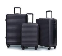 WEALTHOUSE Set di valigie rigide con manico telescopico, ruote scorrevoli a 360°, serratura a combinazione TSA integrata, ABS antiurto, scomparto a rete, cinghie incrociate, chiusura lampo, tripla