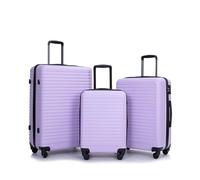 WEALTHOUSE Set di valigie rigide con manico telescopico, ruote scorrevoli a 360°, serratura a combinazione TSA integrata, ABS antiurto, scomparto a rete, cinghie incrociate, chiusura lampo, tripla
