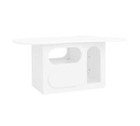 WEALTHOUSE Tavolino moderno con piano curvo a forma di nuvola, spazio aperto, angoli arrotondati, cassetti chiusi, guide metalliche scorrevoli, tavolo da soggiorno per famiglie