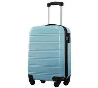 WEALTHOUSE Valigetta rigida con lucchetto a combinazione, 4 ruote, manico in alluminio, cinghia a croce, scomparti interni con chiusura lampo, organizzazione da viaggio, Blu, L, moderno