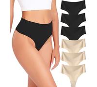 Wealurre Confezione da 6 perizoma da donna, string senza cuciture, slip da donna a vita alta, biancheria intima senza cuciture invisibile, biancheria intima da donna, multipack XS-XL, XL
