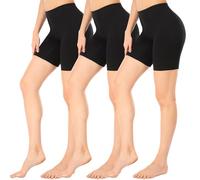 Wealurre Pantaloni da ciclismo da donna, corti, sotto il vestito, boxer sportivi, pantaloncini intimi lunghi, taglie S-4XL, Nero , L