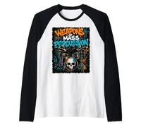 Weapons of Mass Percussion Batteria Batteria Graffiti Teschio Maglia con Maniche Raglan