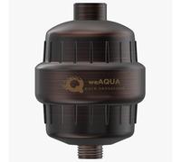 WeAQUA Filtro doccia resistente di alta qualità - Sistema avanzato di rimozione del 99% per acqua dura, cloro, fluoro e metalli pesanti - Filtro universale per soffione doccia - bronzo lucidato a olio