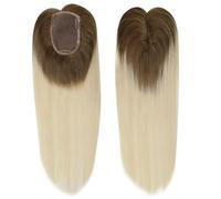 Wear and Go 3 * 5 pollici Clip in Toppee Silk Base Capelli Umani for Donne, Toppers Extensions Pezzi di Capelli con Clip(T10 613,16 inch)