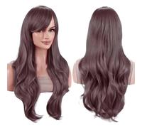 Wear and Go Capelli lunghi da 28 pollici, parrucche ondulate con frangia for parrucca for costume cosplay(Space Purple)