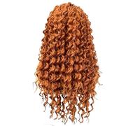Wear and Go Ginger Orange Deep Curly 13x4 Lace Front Wigs,Pre Plucked Glueless Long Synthetic Wig for Women,150 Density(26 inch)