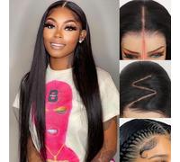 Wear and Go Glueless Human Hair Wigs Pre Cut Lace Glueless Human Hair Wigs Pre Plucked Natural Hairline Glueless Straight Wigs Upgraded for Black Women 9x6HD Lace Beginner Friendly 180% Density 18"