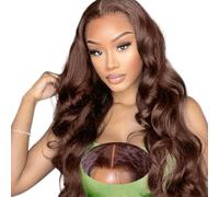 Wear and Go Glueless Wig Human Hair Pre Plucked 4x4 HD Lace Front Pre Cut Body Wave Lace Front Wigs Natural Hairline Wigs Chocolate Brown Color 180 Density (18 inch)