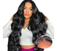 Wear and Go Glueless Wigs Human Hair Pre Plucked 4x4 HD Lace Front Pre Cut Body Wave Lace Front Wigs Natural Hairline Wigs Natural Color 180 Density (22inch)