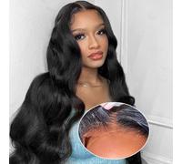Wear and Go Glueless Wigs Human Hair Pre Plucked 4x4 HD Lace Front Pre Cut Body Wave Lace Front Wigs Natural Hairline Natural Color 180 Density (24inch)