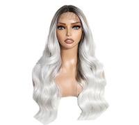 Wear and Go Parrucca anteriore in pizzo sintetico da 22 pollici, parrucche da donna ondulate a corpo lungo 13X4 for uso quotidiano, densità 150(GTPN4-12D-1001E)