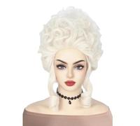 Wear and Go Parrucca biondo platino da 12 pollici, capelli corti e ricci da regina, for cosplay di Halloween, parrucche da donna