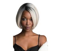 Wear and Go Parrucca corta e dritta con frangia for donna, parrucca sintetica dall'aspetto naturale for uso quotidiano, feste di Halloween e cosplay(Platinum Blonde)