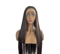 Wear and Go Parrucca frontale in pizzo sintetico marrone da 40 pollici, parrucca lunga e dritta pre-pizzicata da 13×4 capelli for donna