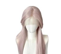 Wear and Go Parrucca lunga sintetica da 26 pollici for donna, parrucche con parte centrale, dall'aspetto naturale for l'uso quotidiano in costume(Light Pink)