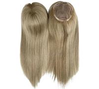 Wear and Go Topper da donnaVeri capelli umani, base mono for capelli diradati, leggero e traspirante, aggiunge volume e può essere arricciato(T8A-8A-1001,5''x5''16 inch)