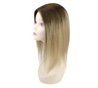 Wear and Go Topper for capelli monouso da 13 * 13 cm, base umana, for donne, con clip for capelli diradati, realizzati a mano(3-8-22,12inch)