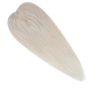 Wear and Go Topper for capelli umani naturali da 3 * 5 pollici, base mono for donna, parte invisibile, estensione dei capelli(Platinum Blonde,14inch)