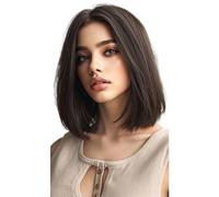 Wear and Go Topper for capelli veri da donna for capelli diradati, clip for parte centrale nella frangia Topper for capelli for l'uso quotidiano(Dark Brown,30CM)