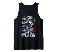 Wear Black Eat Pizza Emo Japanese Sad Anime Boy Emo Canotta