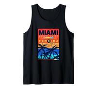 Wear Miami Florida T Shirts, Abstract Miami Sunrise Graphic Canotta
