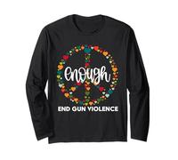 Wear Orange Peace Sign Enough End Gun Violence Maglia a Manica