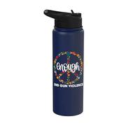 Wear Orange Peace sign Enough End Gun Violence Stainless Steel Insulated Water Bottle