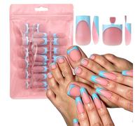 Wear Press-on Manicure Collection Matte French Design Acrilico 30 Pezzi Finger Toe Set per modifiche a casa Matte Press on Manicure French Tip False Tips Acrilico Finger Toe Pezzi Indossare Casa