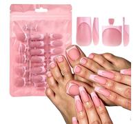 Wear Press-on Manicure Collection Matte French Design Acrilico 30 Pezzi Finger Toe Set per modifiche a casa Matte Press on Manicure French Tip False Tips Acrilico Finger Toe Pezzi Indossare Casa