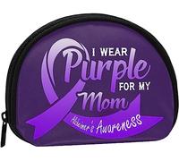Wear Purple For My Mom Alzheimer's Awareness Portamonete Portamonete Donna e ragazza Cute Fashion Bag Change Pouch Portachiavi Borsa da donna regalo