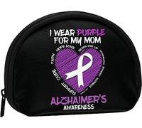 Wear Purple For My Mom Alzheimer's Awareness Portamonete Portamonete Donna e ragazza Cute Fashion Bag Change Pouch Portachiavi Borsa da donna regalo