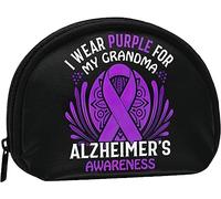 Wear Purple For My Mom Alzheimer's Awareness Portamonete Portamonete Donna e ragazza Cute Fashion Bag Change Pouch Portachiavi Borsa da donna regalo