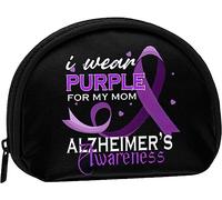 Wear Purple For My Mom Alzheimer's Awareness Portamonete Portamonete Donna e ragazza Cute Fashion Bag Change Pouch Portachiavi Borsa da donna regalo