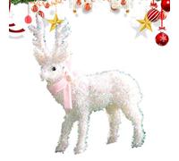 Wear Scarf Deer Figurine, Christmas Deer, Ornaments Glittering Sculpture | Christmas Deers Holiday Decor Indoor For Home Winter Holiday Porch Yard Window Halloween