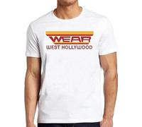 Wear West Hollywood Music 80S Rock Retro Cool Top Vintage T Shirt Fashion for Men White L