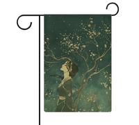 Weara A Green Dress Bandiere da giardino 30,5 x 45,7 cm bandiera esterna a doppia faccia bandiera estiva da giardino floreale benvenuto bandiere da giardino decorazioni stagionali per le vacanze