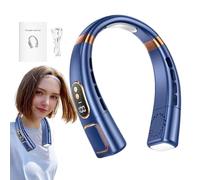 Wearable Fan - Leafless 5 Speed Cooling Fan, Portatile Neck Fan, Wearable Personal Fan, Hands USB Powered Travel Fan, 4000 mAh Battery Operated Personal Fan for Women, Men